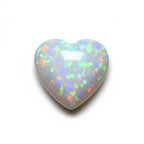 Created Opal 1PC Small 7x7 MM Heart Cabochon White Pure semi Precious Loose Gems