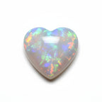 Created Opal 1PC Small 8x8 MM Heart Cabochon White Fiery semi Precious Loose Gemstone