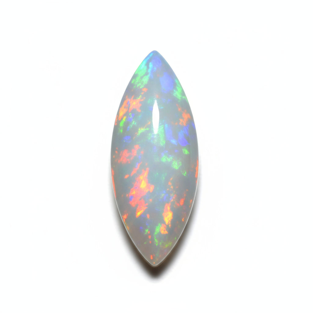 Created Opal 10PC Tiny 3x6 MM Marquise  Cabochon White Brilliant semi Precious Loose Gems