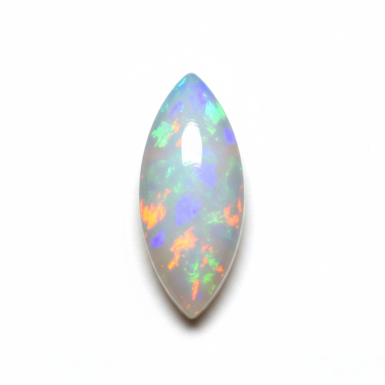 Created Opal 10PC Tiny 4x8 MM Marquise  Cabochon White Sparkling semi Precious Loose Gemstone