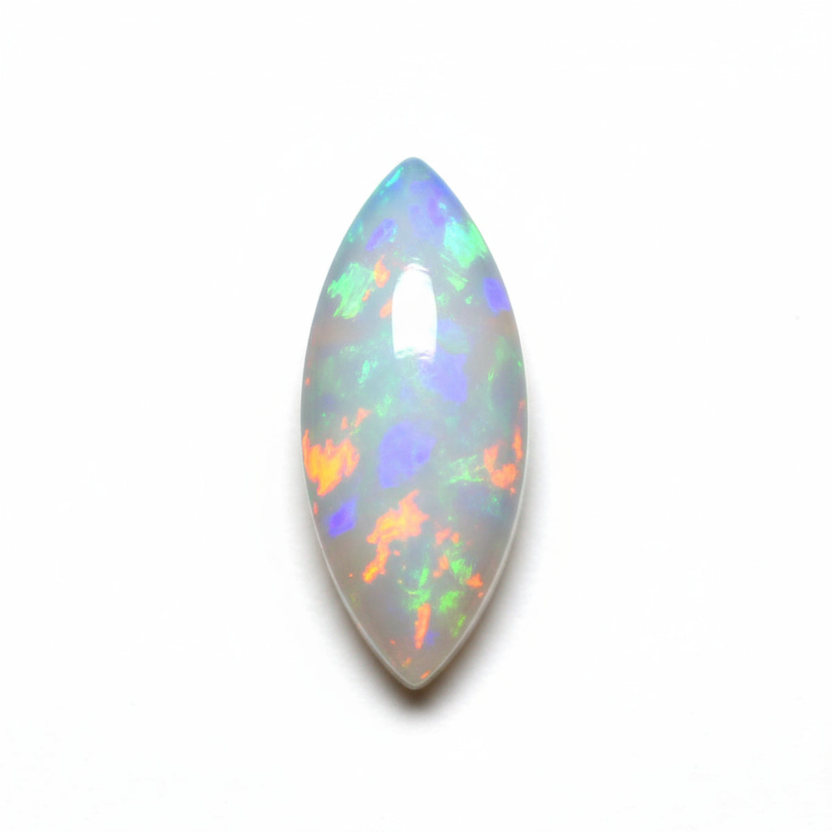 Created Opal 10PC Tiny 4x8 MM Marquise  Cabochon White Sparkling semi Precious Loose Gemstone