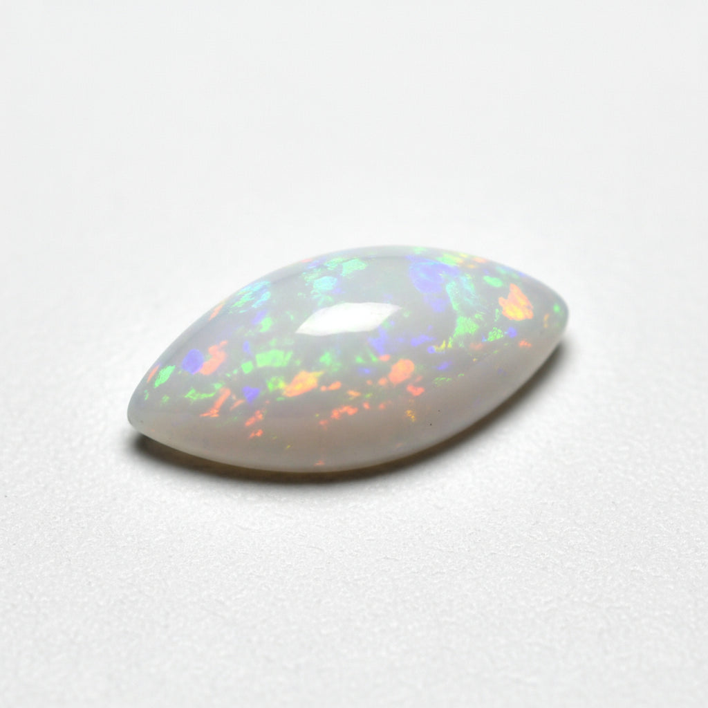 Created Opal 10PC Tiny 4x8 MM Marquise  Cabochon White Sparkling semi Precious Loose Gemstone