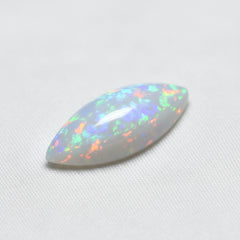 Created Opal 1PC Small 5x10 MM Marquise  Cabochon White Polished semi Precious Loose Gemstones
