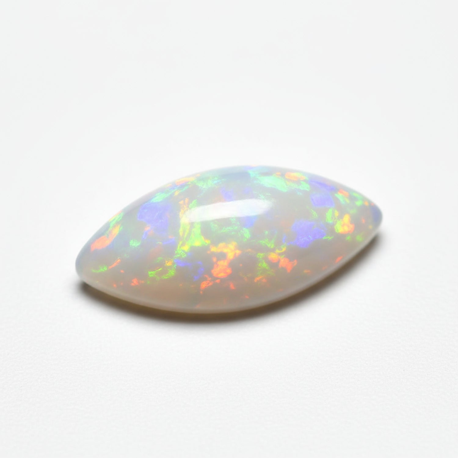Created Opal 1PC Small 5x10 MM Marquise  Cabochon White Polished semi Precious Loose Gemstones