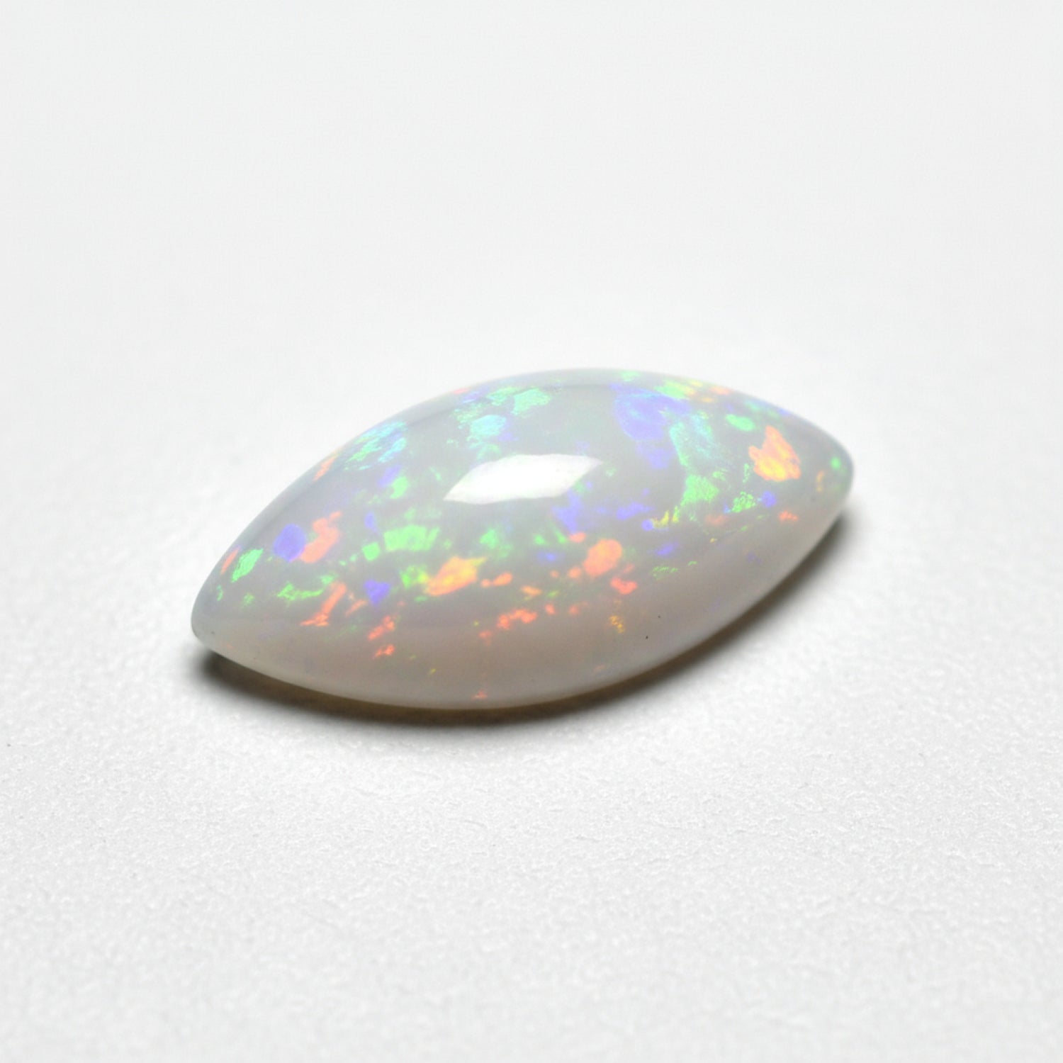 Created Opal 1PC Small 6x12 MM Marquise  Cabochon White Splendid semi Precious Semi Precious Gemstone