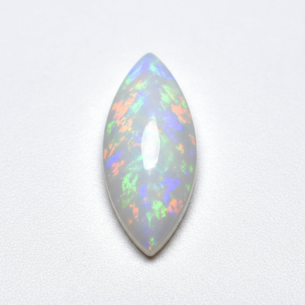 Created Opal 1PC Small 6x12 MM Marquise  Cabochon White Splendid semi Precious Semi Precious Gemstone