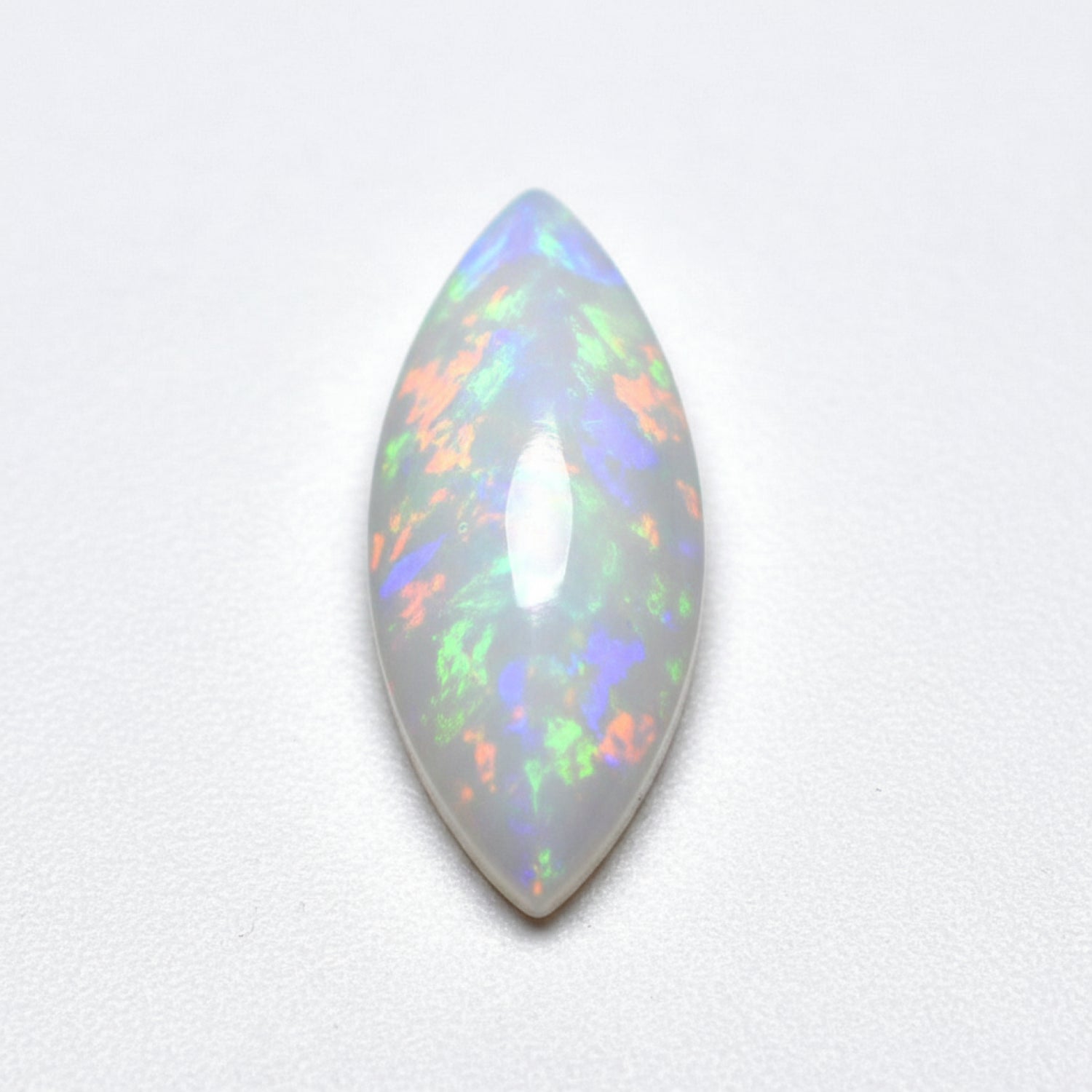 Created Opal 1PC Small 6x12 MM Marquise  Cabochon White Splendid semi Precious Semi Precious Gemstone