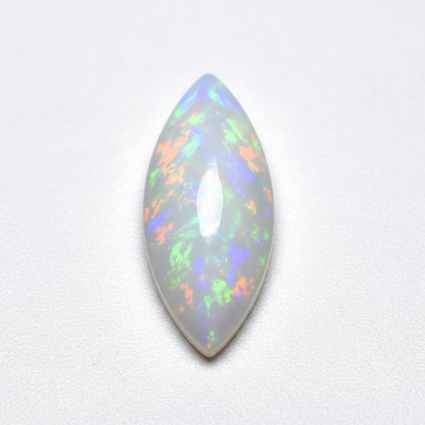 Created Opal 1PC Small 6x12 MM Marquise  Cabochon White Splendid semi Precious Semi Precious Gemstone
