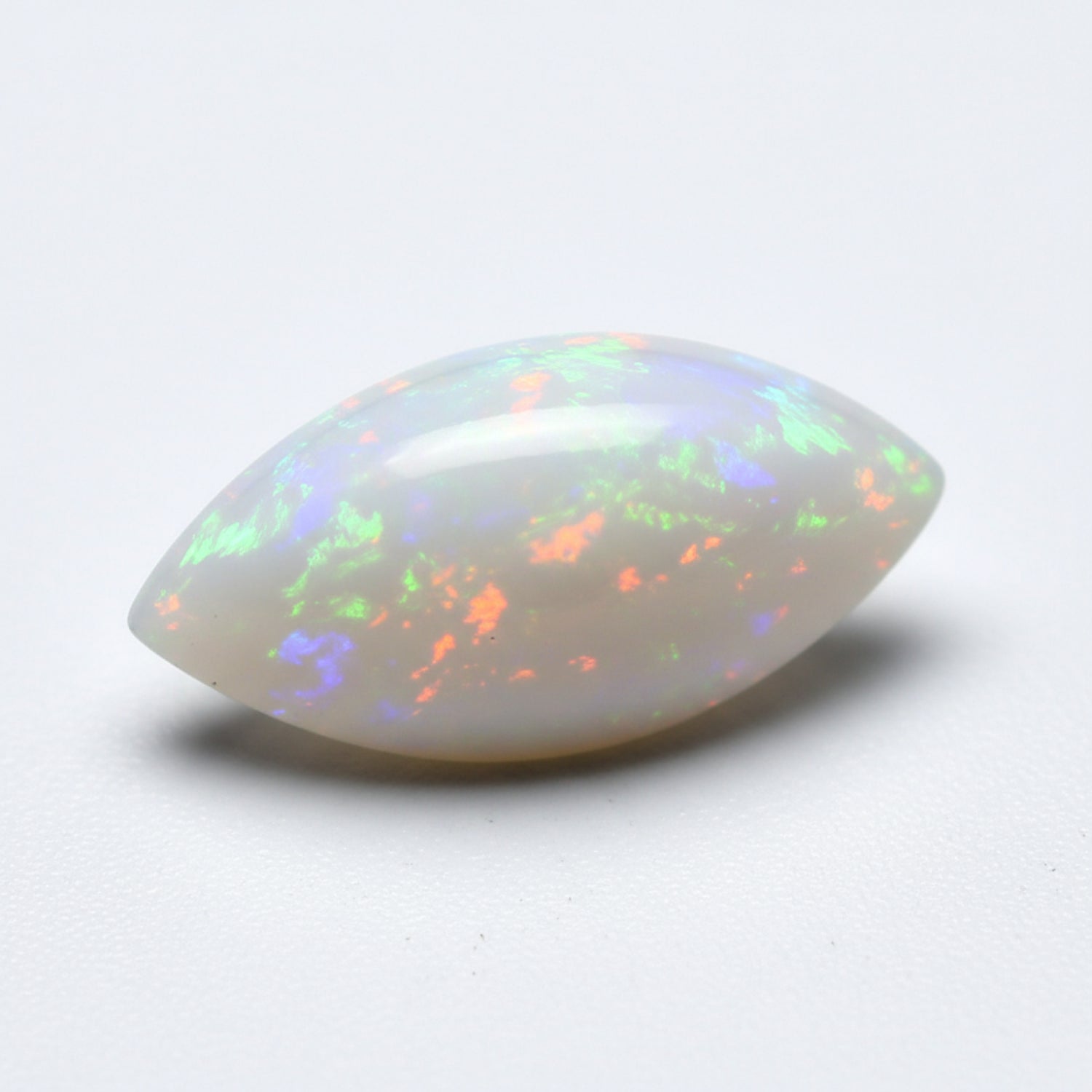 Created Opal 1PC Medium 7x14 MM Marquise  Cabochon White Luster semi Precious Precious Gemstone