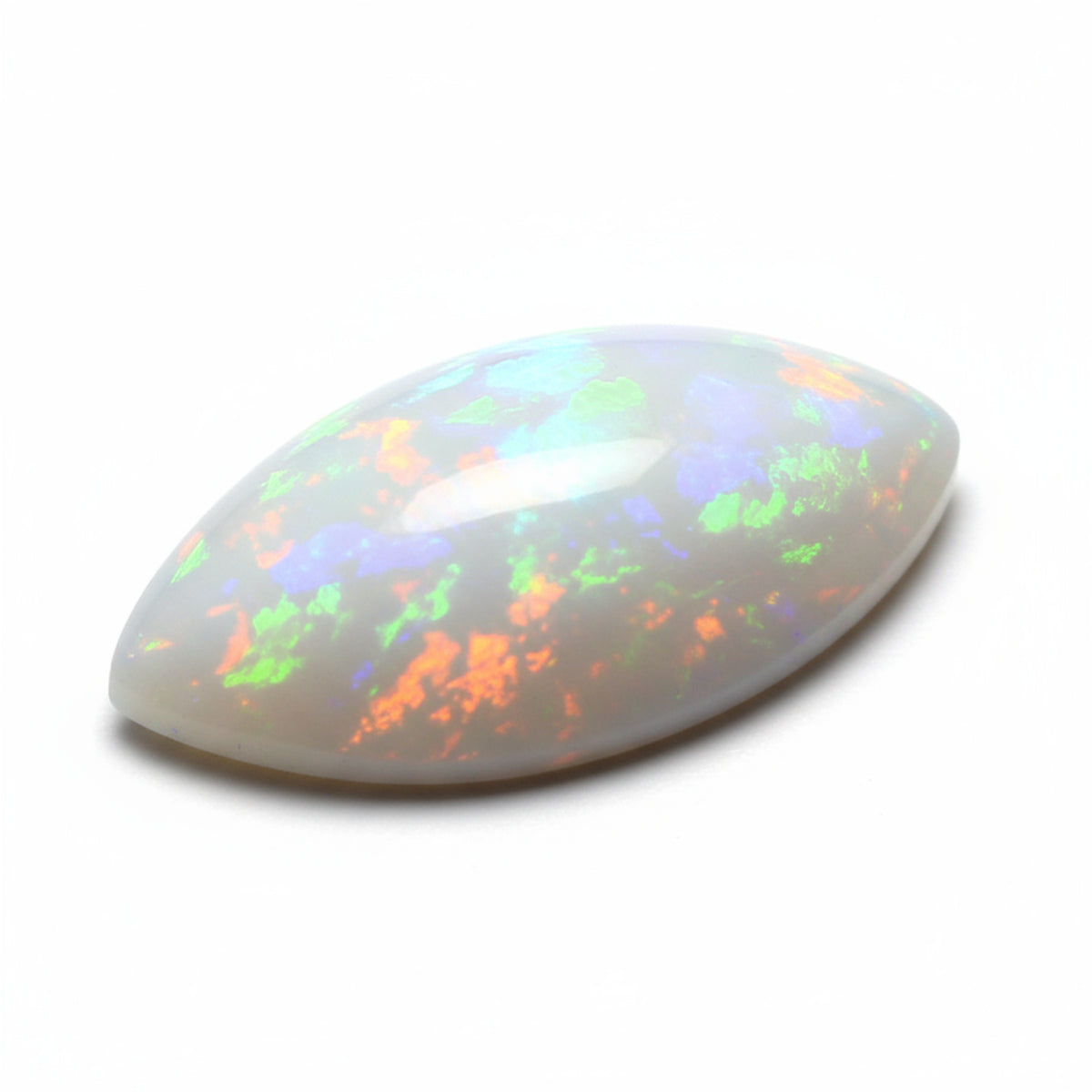 Created Opal 1PC Large 8x16 MM Marquise  Cabochon White Lustrous semi Precious Gems