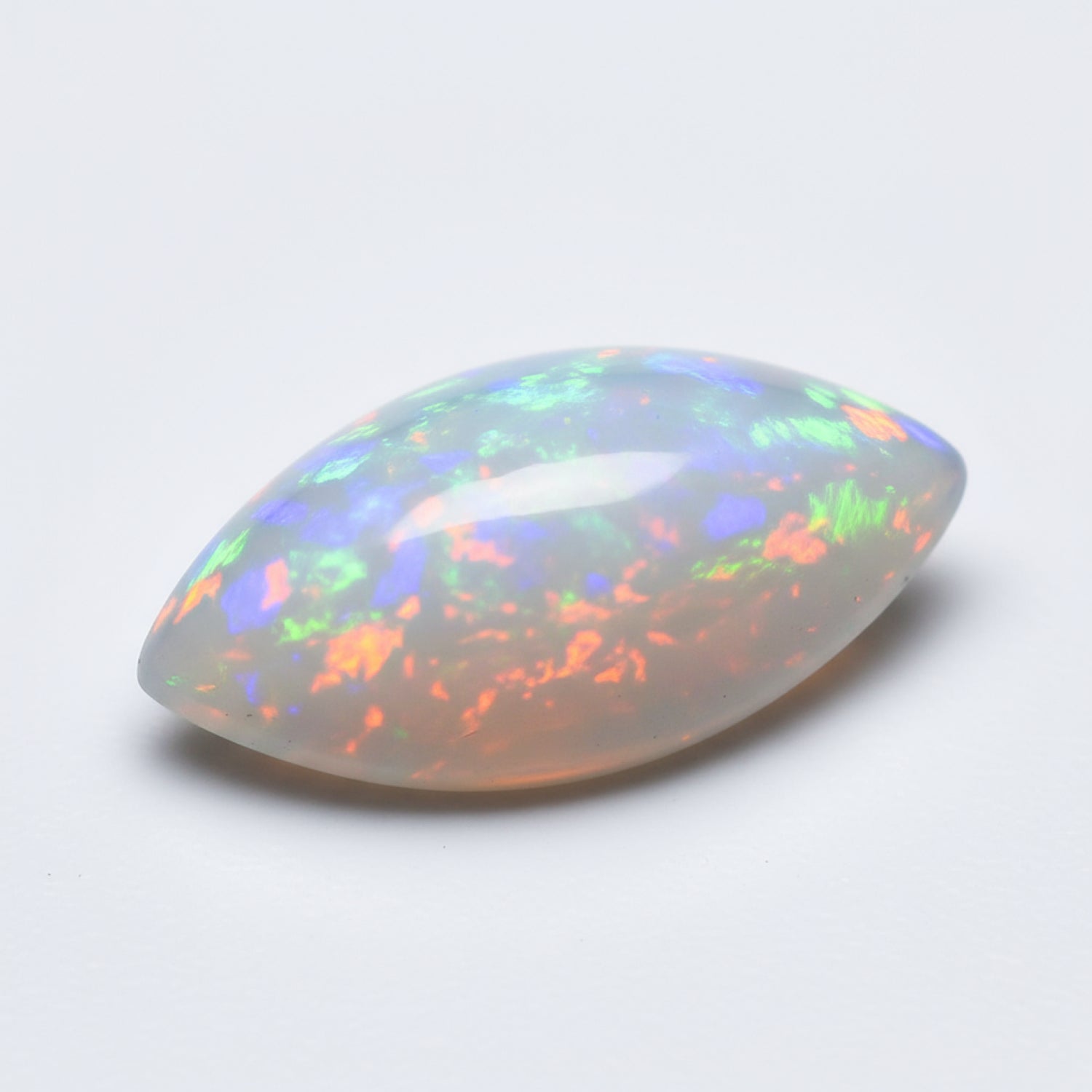Created Opal 1PC Large 8x16 MM Marquise  Cabochon White Lustrous semi Precious Gems