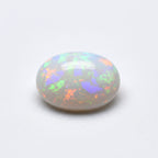 Created Opal 1PC Small 6x8 MM Oval Cabochon White Genuine semi Precious Precious Gemstone