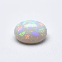 Created Opal 1PC Small 6x8 MM Oval Cabochon White Genuine semi Precious Precious Gemstone