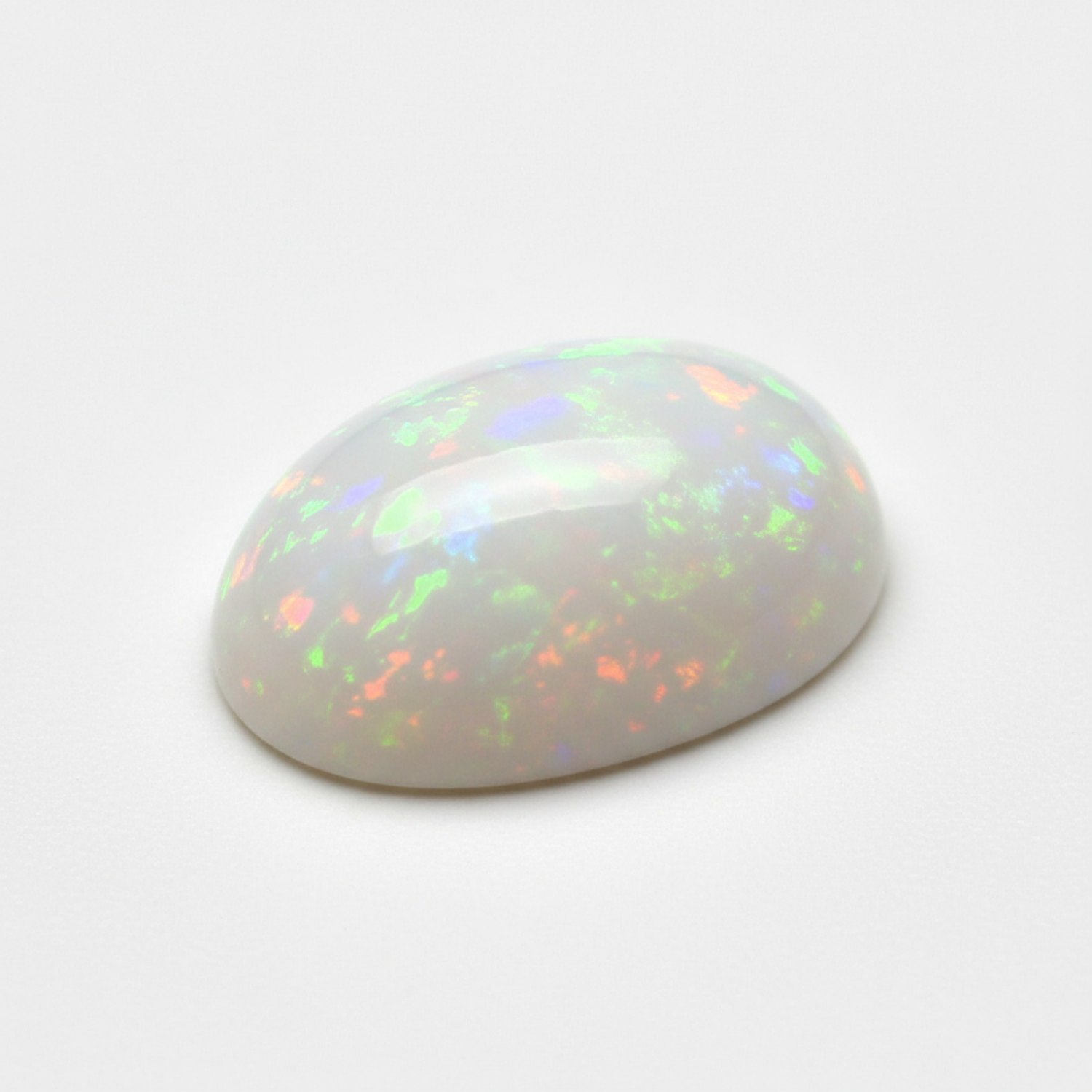 Created Opal 1PC Small 6x9 MM Oval Cabochon White Superior semi Precious Gems Immagine secondaria del prodotto