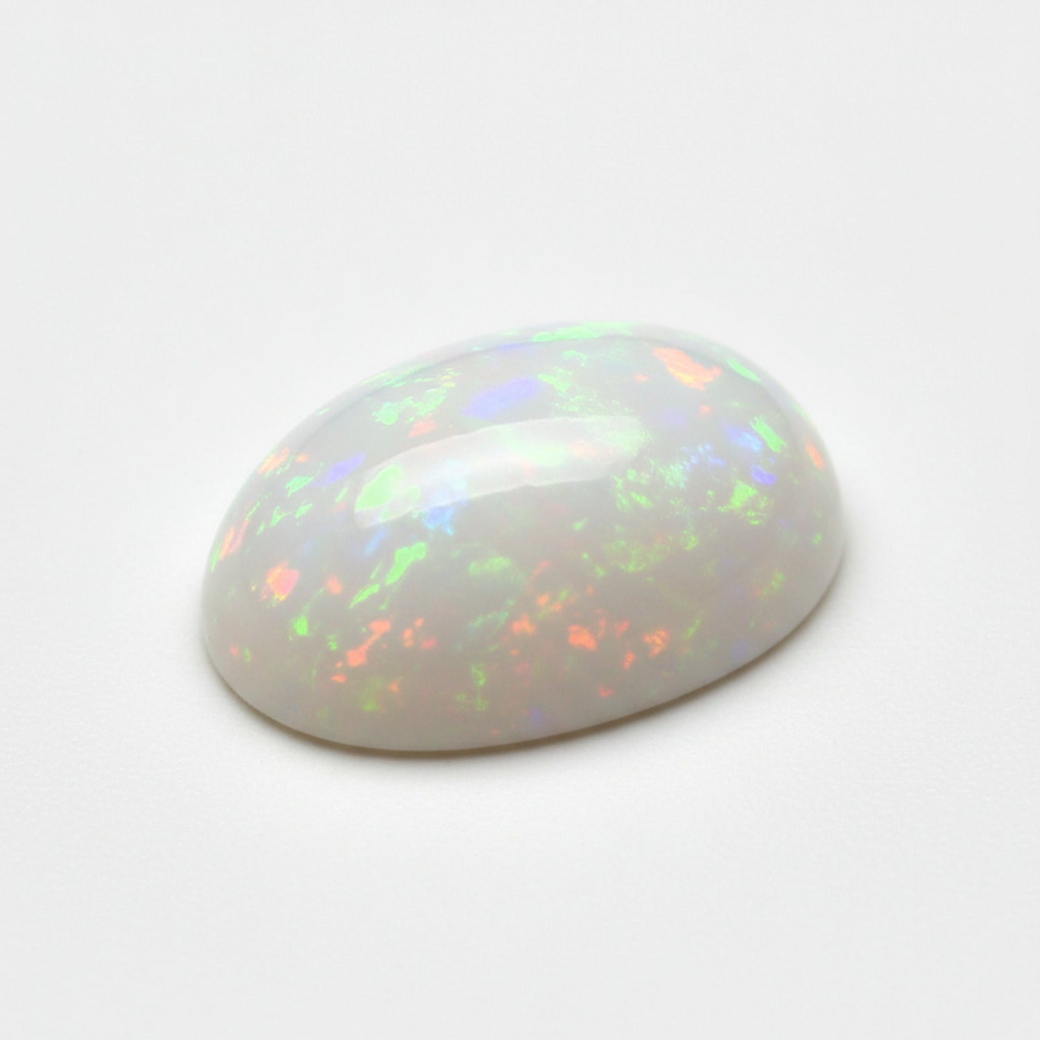 Created Opal 1PC Small 6x9 MM Oval Cabochon White Superior semi Precious Gems