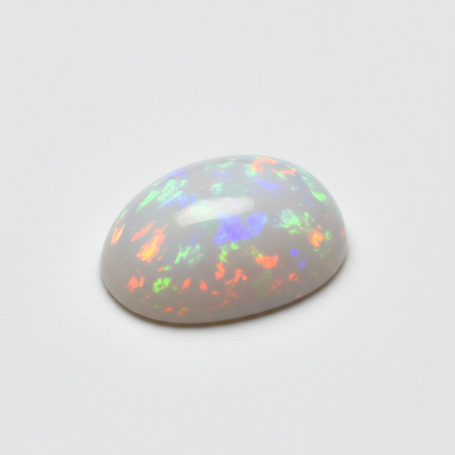 Created Opal 1PC Small 7x9 MM Oval Cabochon White Pure semi Precious Loose Gems