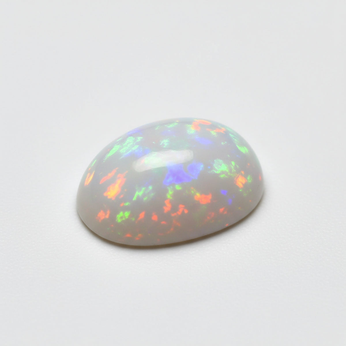 Created Opal 1PC Small 7x9 MM Oval Cabochon White Pure semi Precious Loose Gems