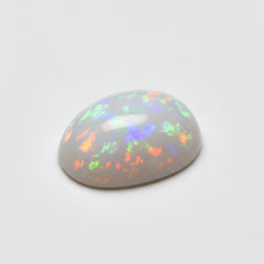 Created Opal 1PC Small 7x9 MM Oval Cabochon White Pure semi Precious Loose Gems
