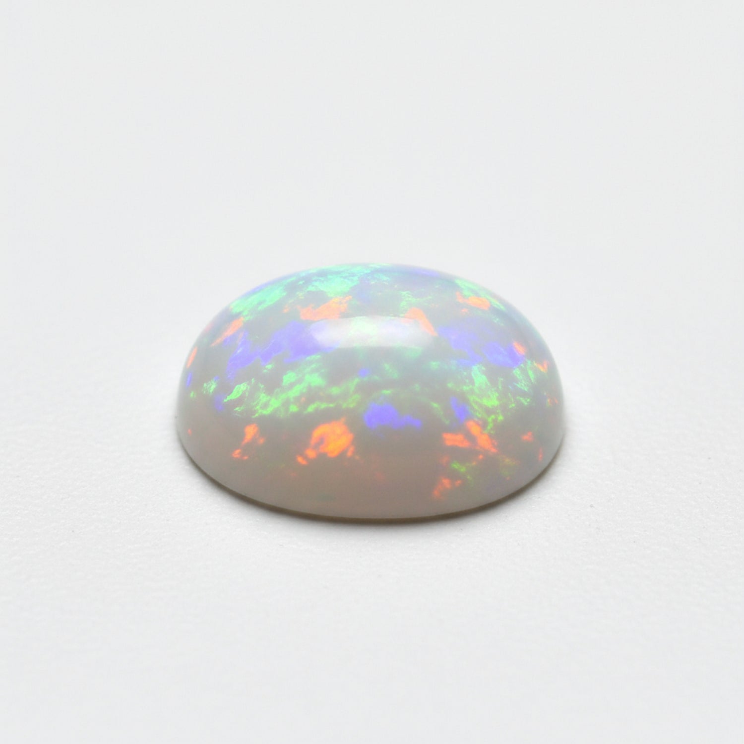 Created Opal 1PC Medium 8x10 MM Oval Cabochon White Brilliant semi Precious Loose Gemstones