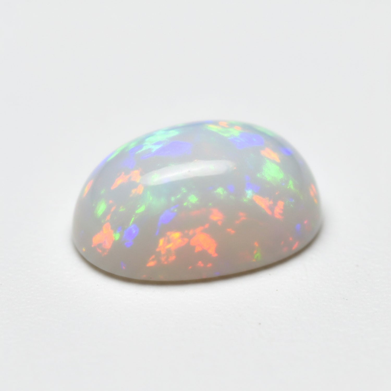 Created Opal 1PC Large 8x12 MM Oval Cabochon White Polished semi Precious Precious Gemstone