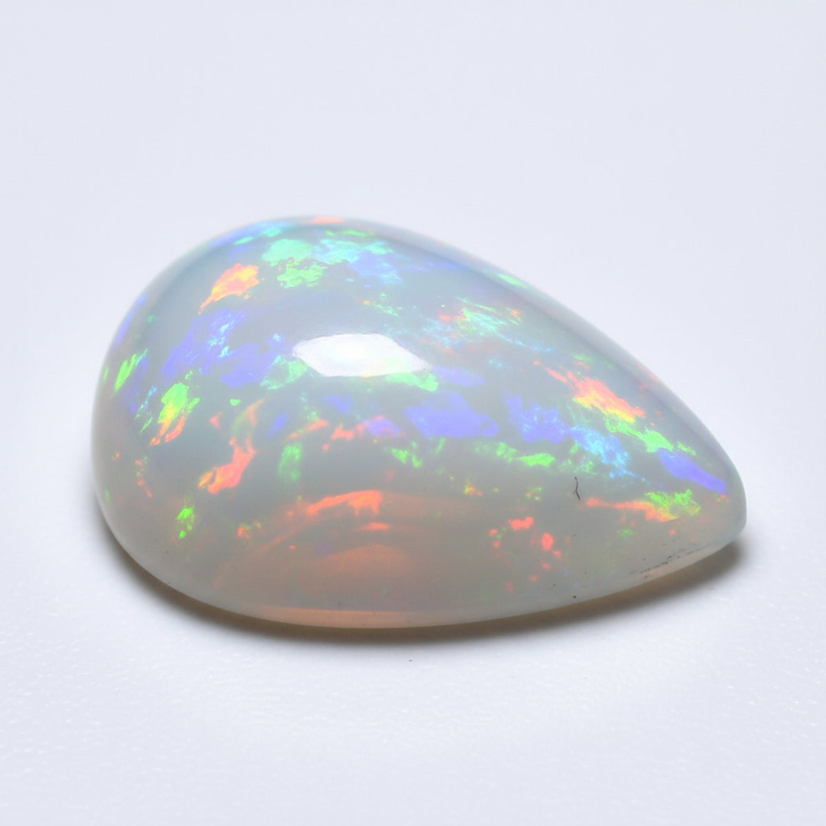Created Opal 1PC Large 10x12 MM Pear Cabochon White High-Quality semi Precious Precious Gemstone