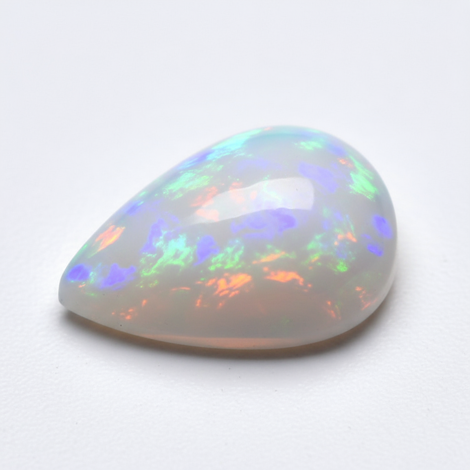 Created Opal 1PC Large 10x12 MM Pear Cabochon White High-Quality semi Precious Precious Gemstone Sekundär produktbild