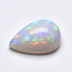 Created Opal 1PC Large 10x12 MM Pear Cabochon White High-Quality semi Precious Precious Gemstone