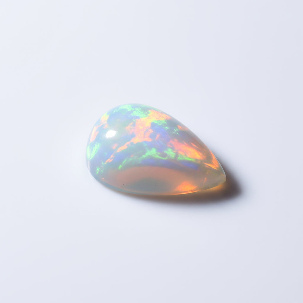 Created Opal 10PC Tiny 3x5 MM Pear Cabochon White Pure semi Precious Loose Gems