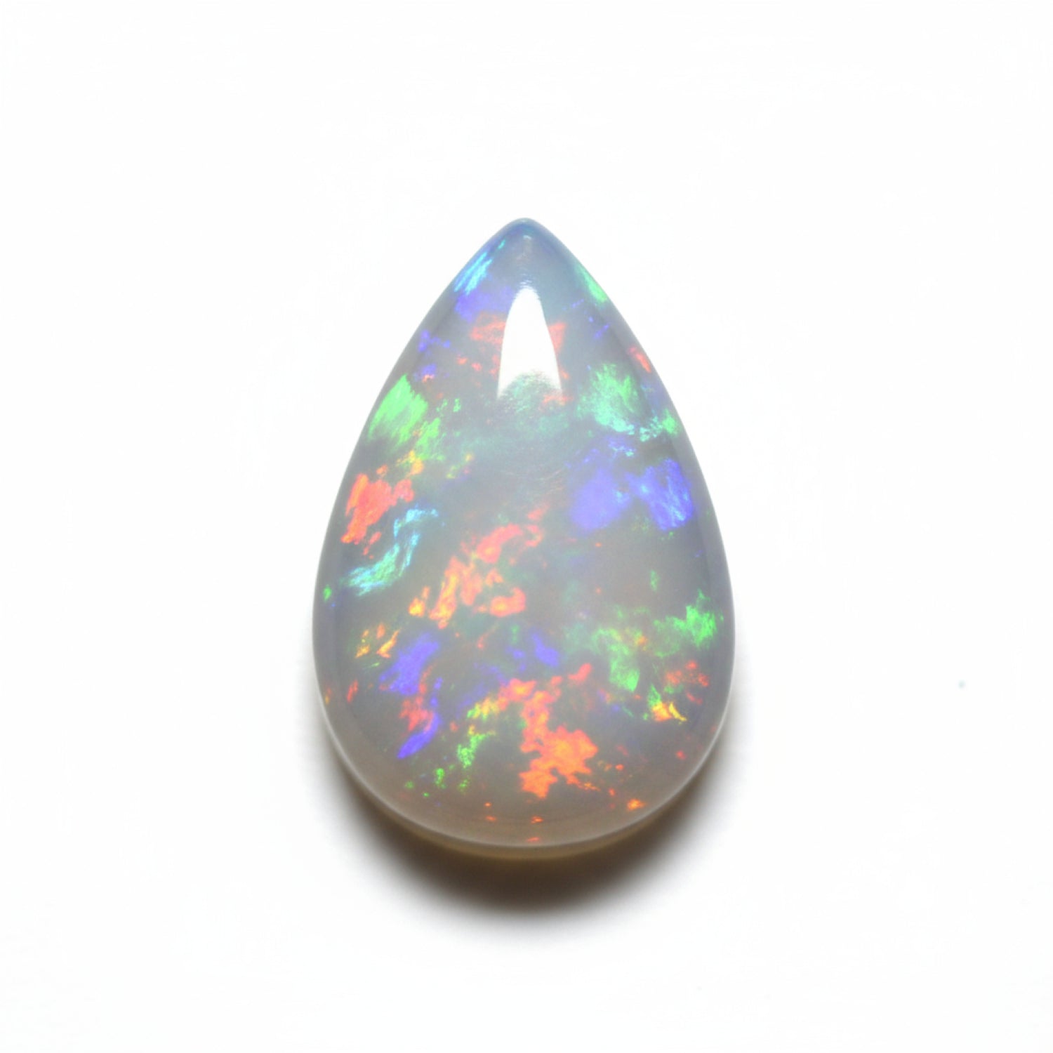 Created Opal 10PC Tiny 3x5 MM Pear Cabochon White Pure semi Precious Loose Gems