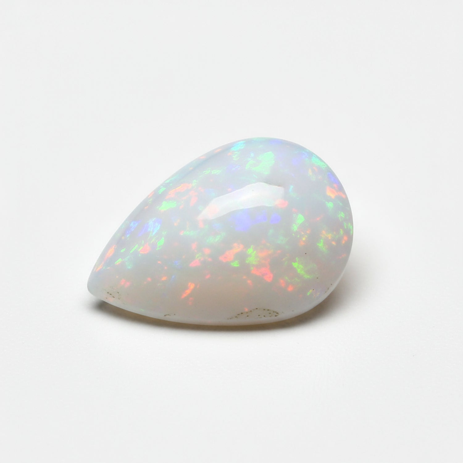 Created Opal 1PC Tiny 5x7 MM Pear Cabochon White Brilliant semi Precious Loose Gemstones