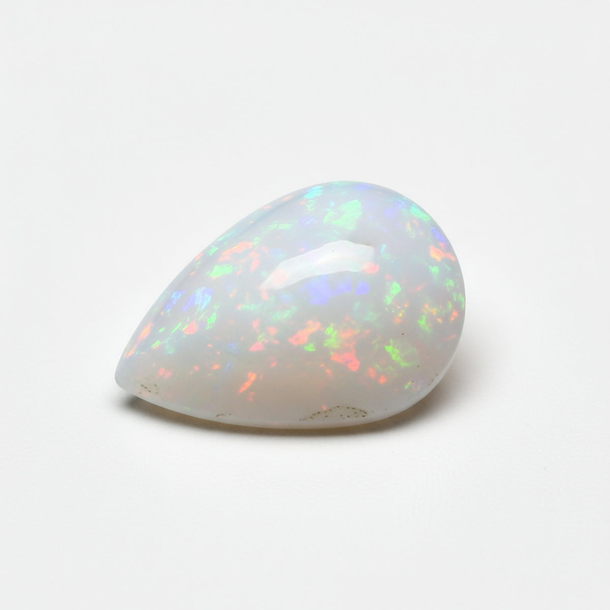 Created Opal 1PC Tiny 5x7 MM Pear Cabochon White Brilliant semi Precious Loose Gemstones