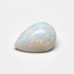 Created Opal 1PC Tiny 5x7 MM Pear Cabochon White Brilliant semi Precious Loose Gemstones