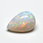 Created Opal 1PC Small 6x9 MM Pear Cabochon White Polished semi Precious Precious Gemstone