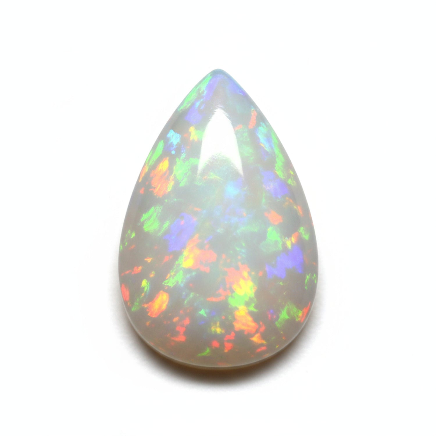 Created Opal 1PC Medium 7x10 MM Pear Cabochon White Luster semi Precious Loose Gems