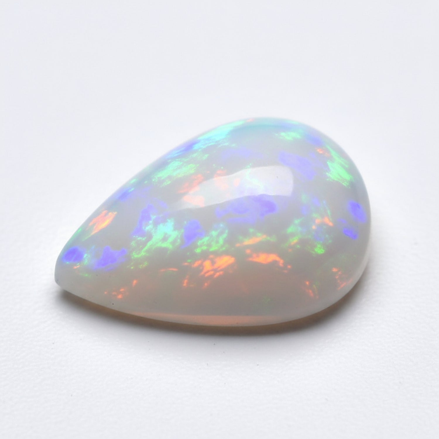 Created Opal 1PC Medium 7x10 MM Pear Cabochon White Luster semi Precious Loose Gems