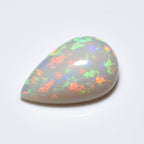 Created Opal 1PC Large 9x11 MM Pear Cabochon White Shine semi Precious Loose Gemstones