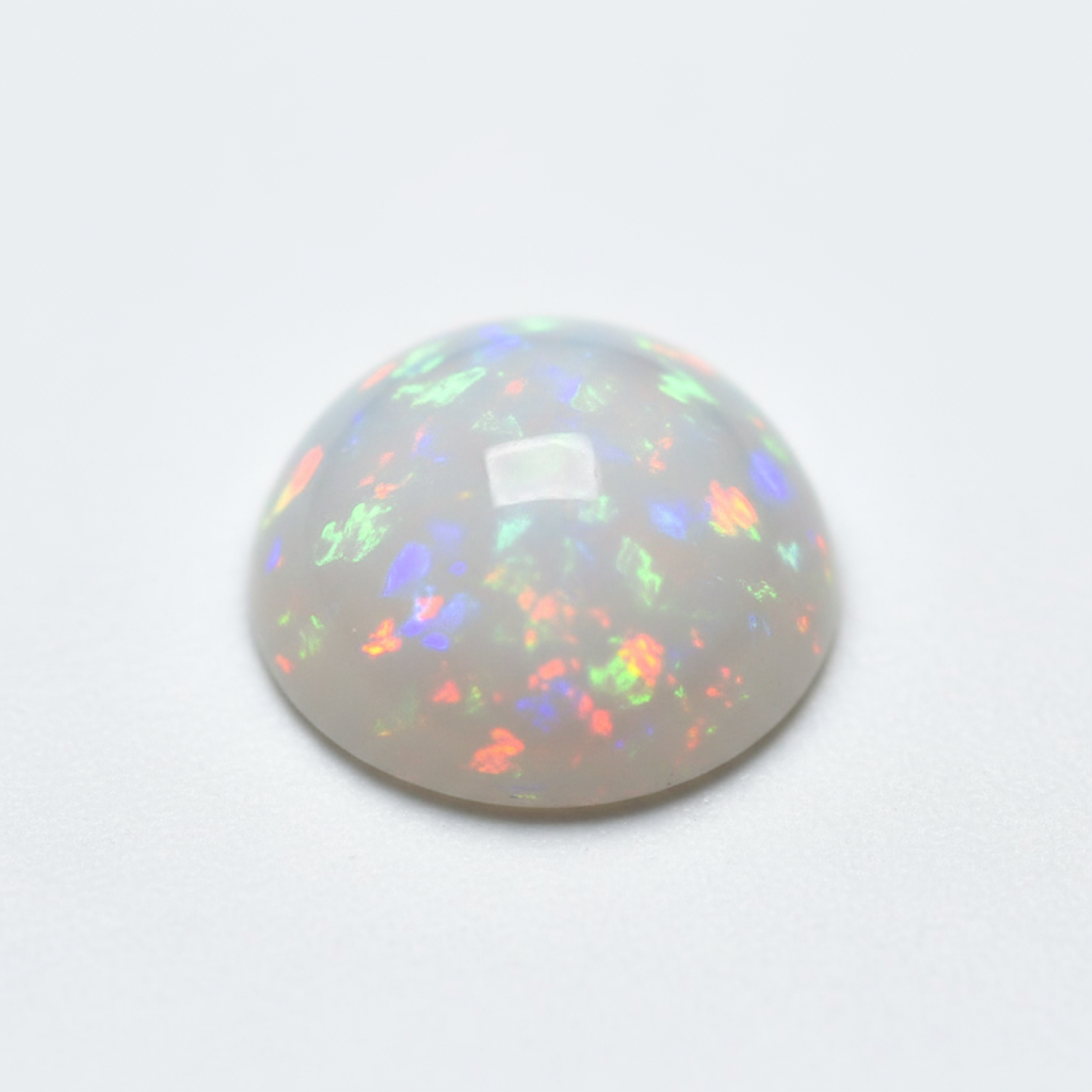 Created Opal 1PC Large 11x11 MM Round Cabochon White Sparkling semi Precious Semi Precious Gemstone Immagine secondaria del prodotto