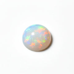 Created Opal 10PC Tiny 3x3 MM Round Cabochon White Fine semi Precious Loose Gemstone