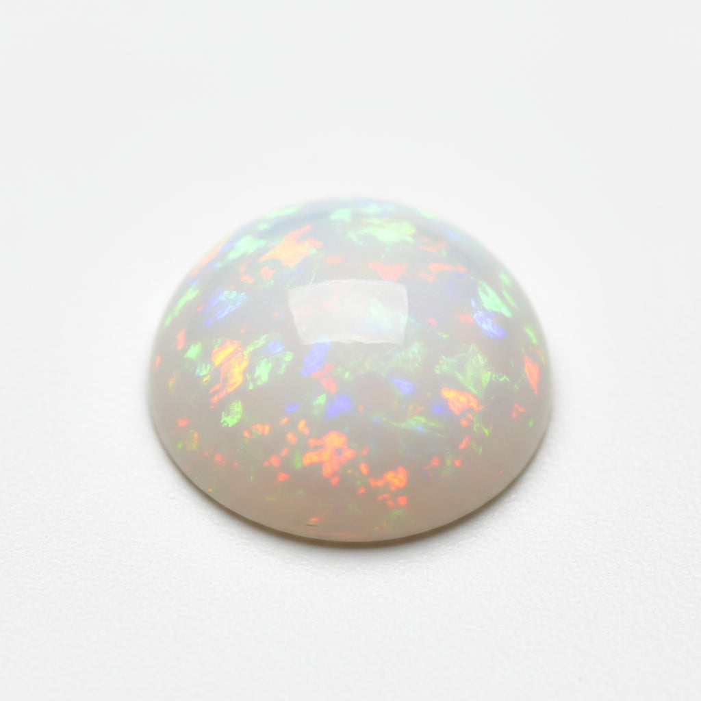 Created Opal 10PC Tiny 3x3 MM Round Cabochon White Fine semi Precious Loose Gemstone
