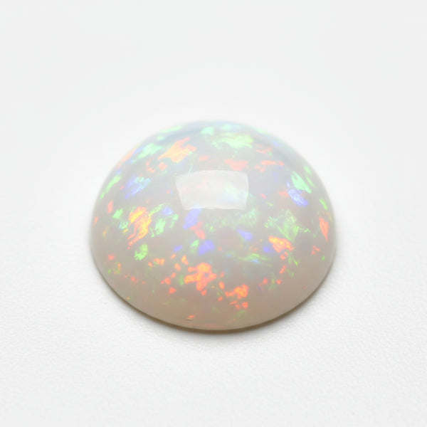Created Opal 10PC Tiny 3x3 MM Round Cabochon White Fine semi Precious Loose Gemstone