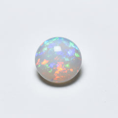 Created Opal 10PC Tiny 4x4 MM Round Cabochon White High-Quality semi Precious Loose Gemstones