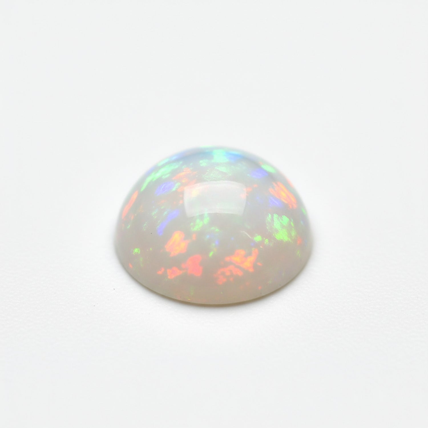 Created Opal 10PC Tiny 4x4 MM Round Cabochon White High-Quality semi Precious Loose Gemstones