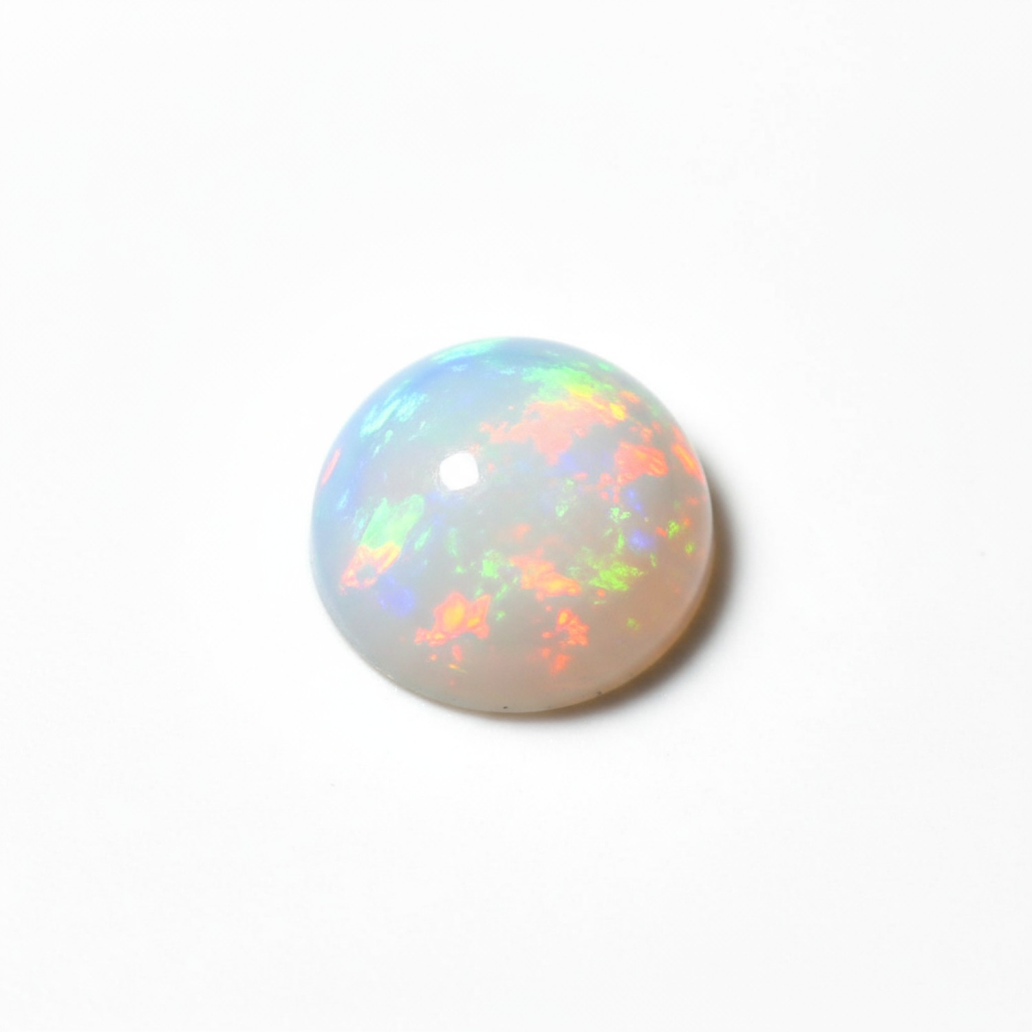 Created Opal 10PC Tiny 5x5 MM Round Cabochon White Natural semi Precious Semi Precious Gemstone Главное изображение товара