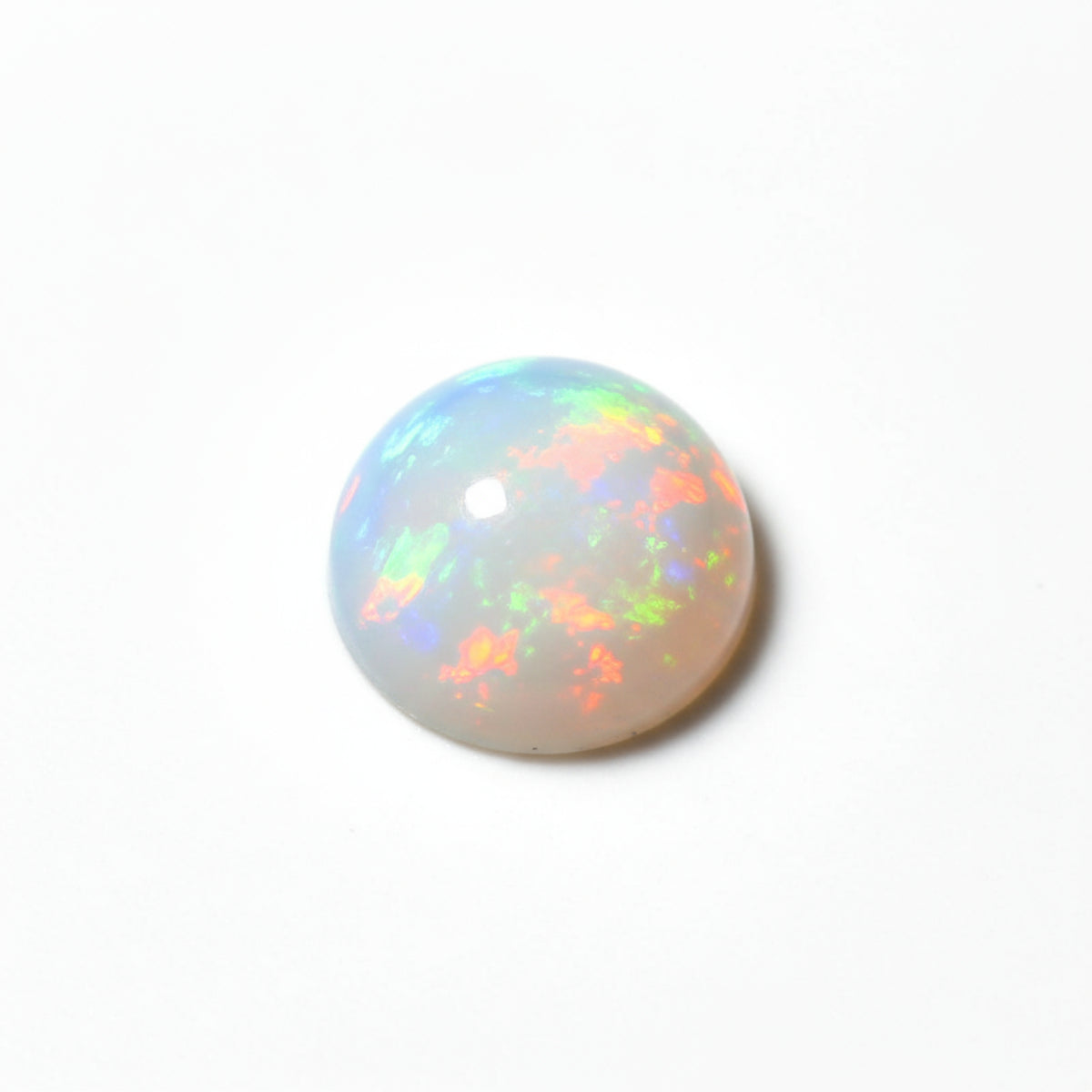 Created Opal 10PC Tiny 5x5 MM Round Cabochon White Natural semi Precious Semi Precious Gemstone