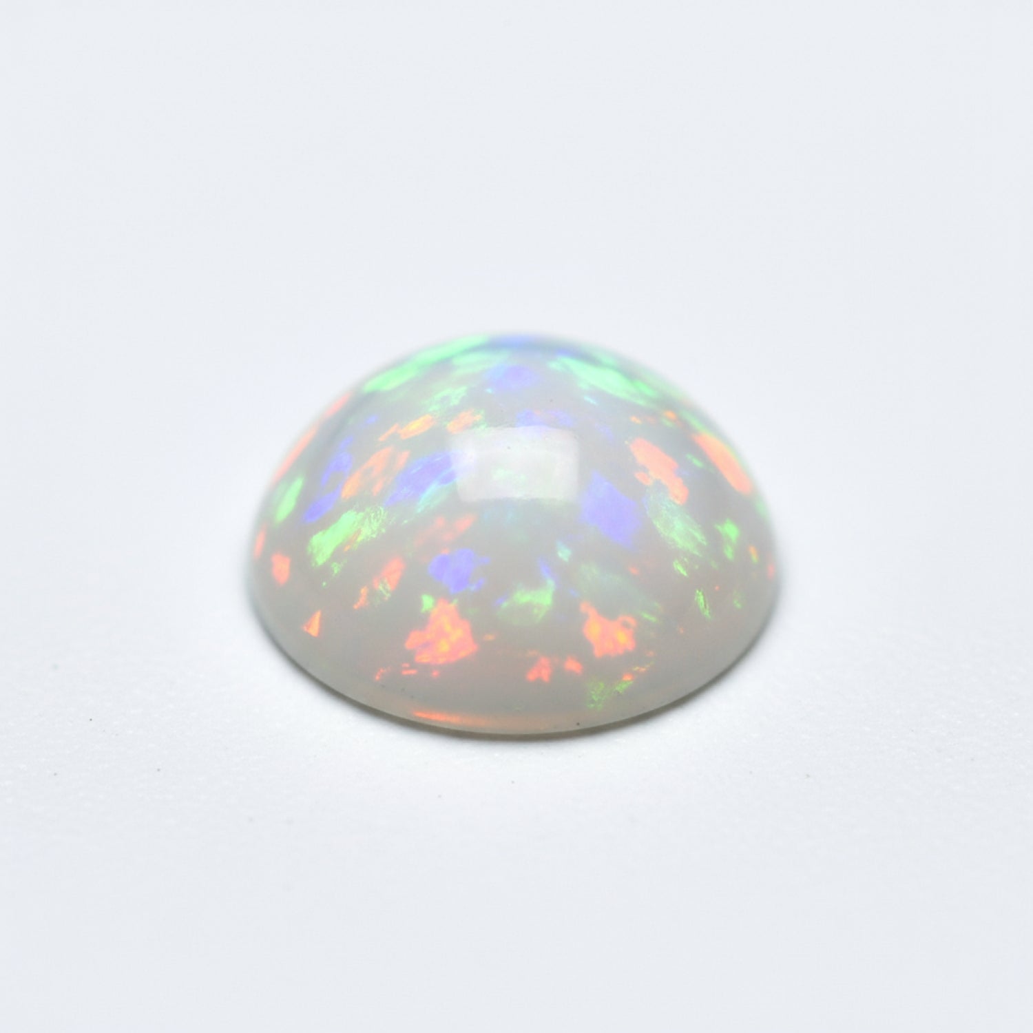 Created Opal 10PC Tiny 5x5 MM Round Cabochon White Natural semi Precious Semi Precious Gemstone