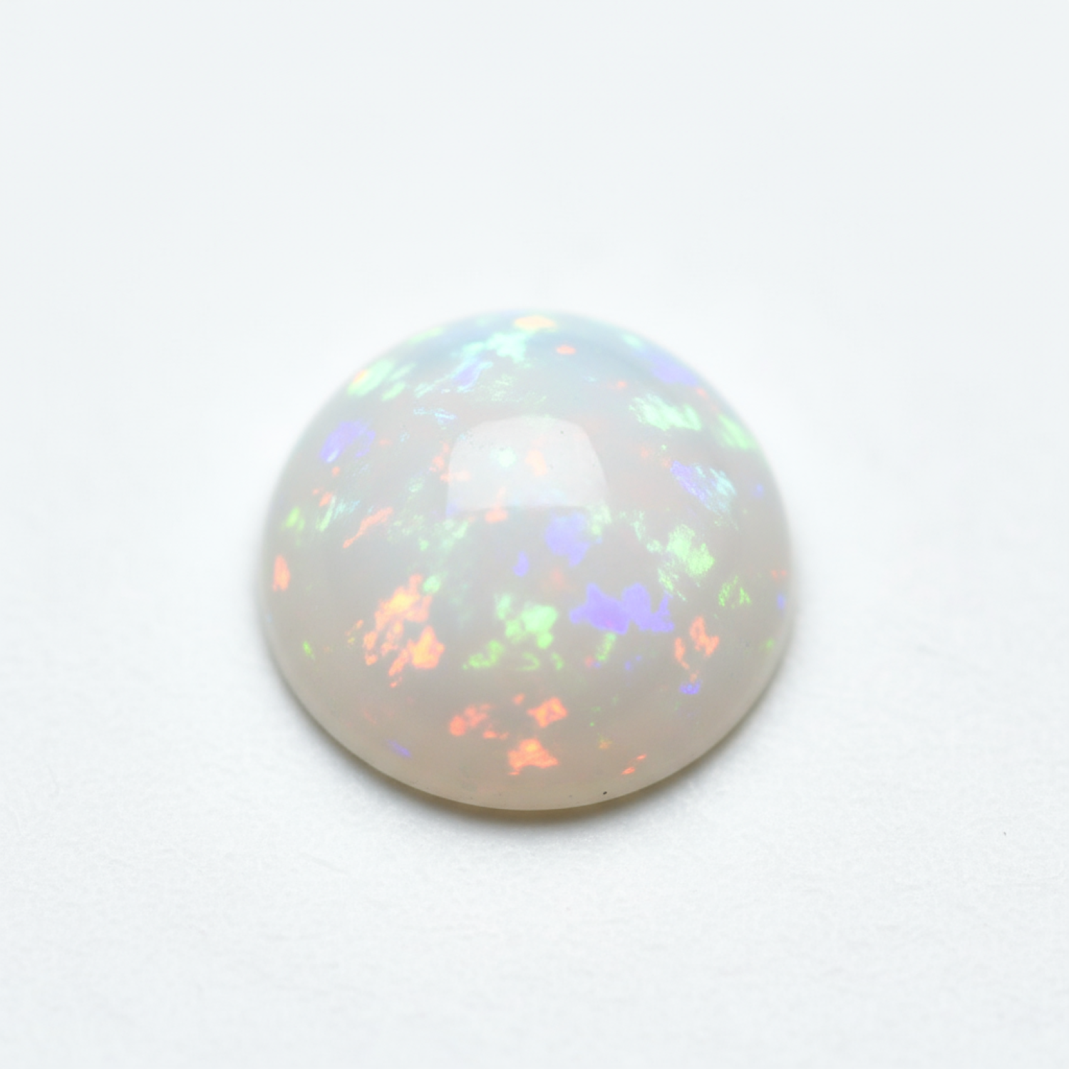 1 Stück Opal, winziger, runder Cabochon, 6 x 6 mm, weiß, echter Halbedelstein Hauptbild