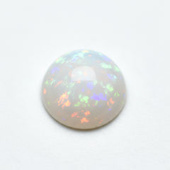 Created Opal 1PC Tiny 6x6 MM Round Cabochon White Genuine semi Precious Precious Gemstone
