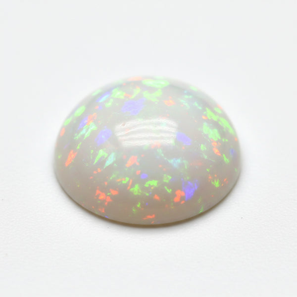 Created Opal 1PC Tiny 6x6 MM Round Cabochon White Genuine semi Precious Precious Gemstone