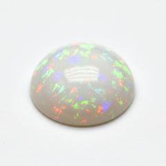 Created Opal 1PC Tiny 6x6 MM Round Cabochon White Genuine semi Precious Precious Gemstone