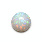 Created Opal 1PC Small 8x8 MM Round Cabochon White Pure semi Precious Loose Gems